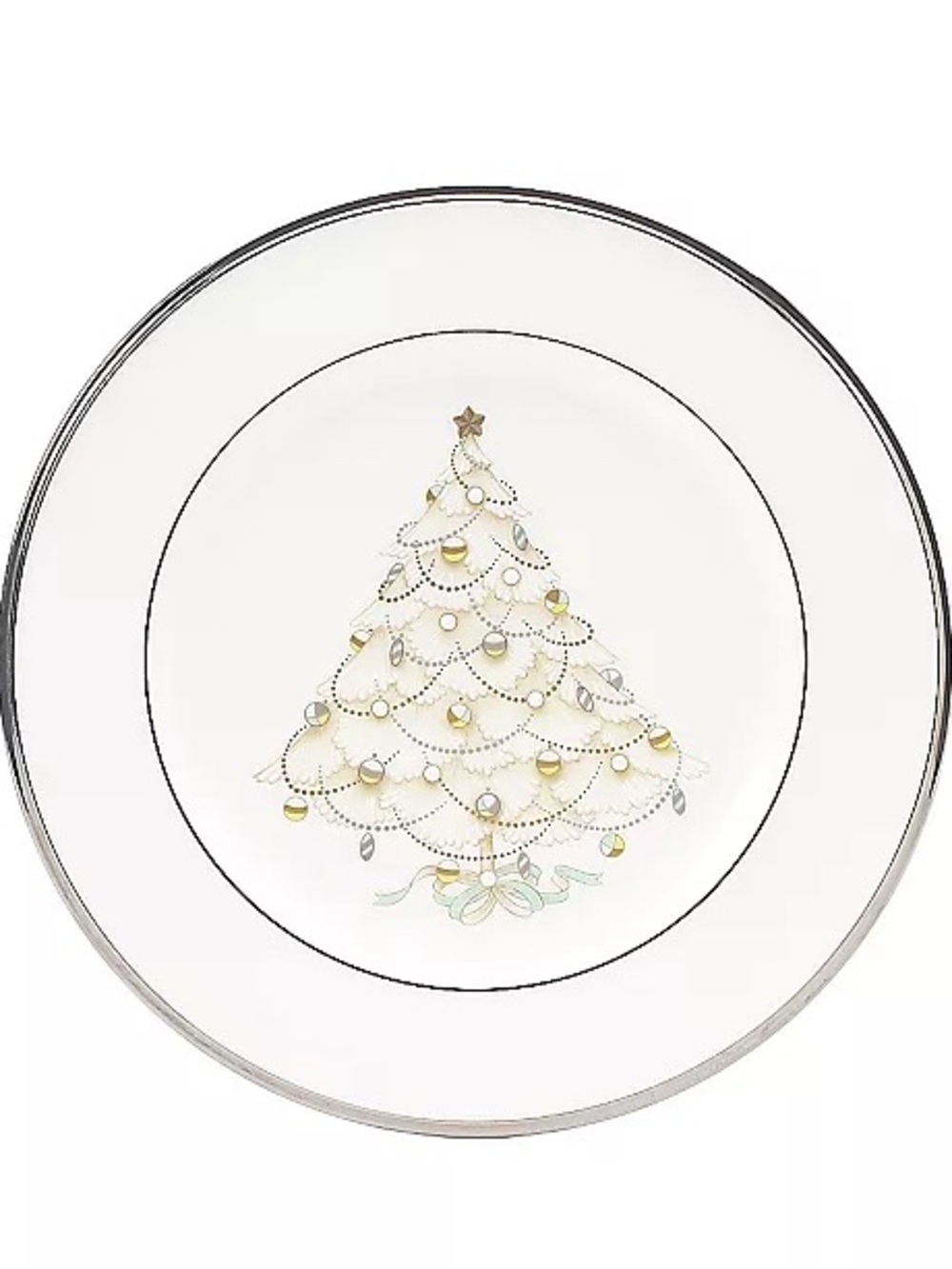 NWT Set of 4: NORITAKE Bone China Palace Christmas Platinum 4781 8.5"
SALAD